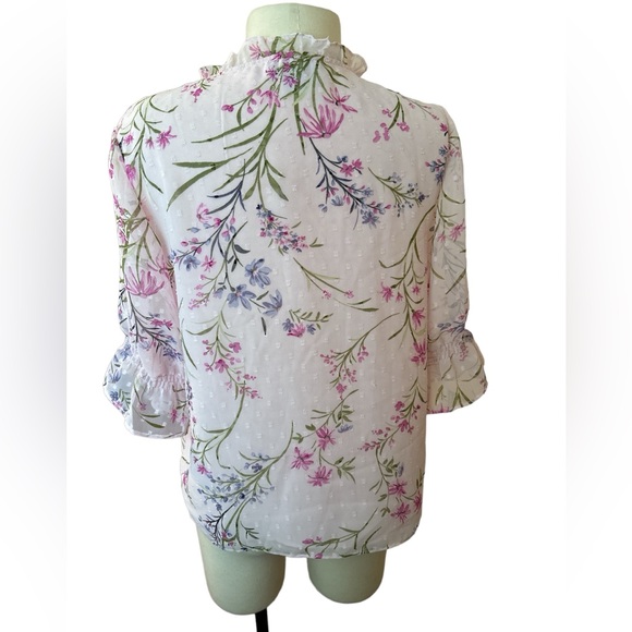 NWOT CeCe Floral Top, Size S Barbiecore - Picture 3 of 7